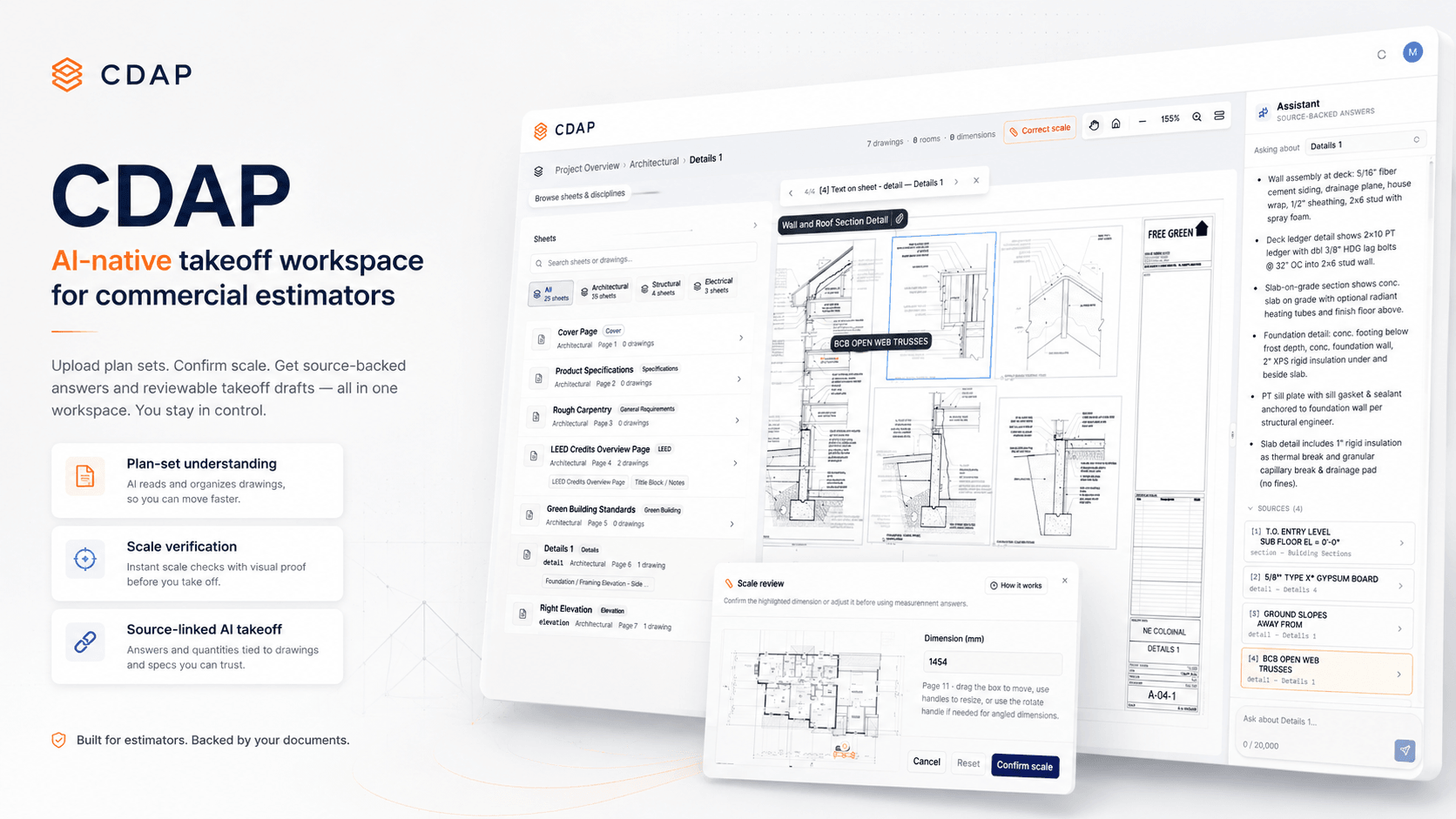 CDAP — Construction Document Analysis Platform interface